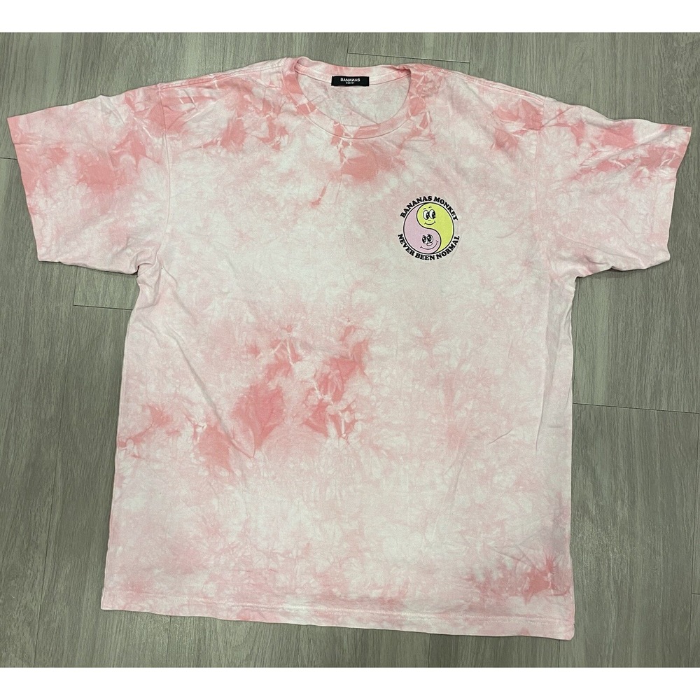 NWT Bananas Monkey Never Been Normal Tee Shirt Pink Tie Dye T Shirt Size XL